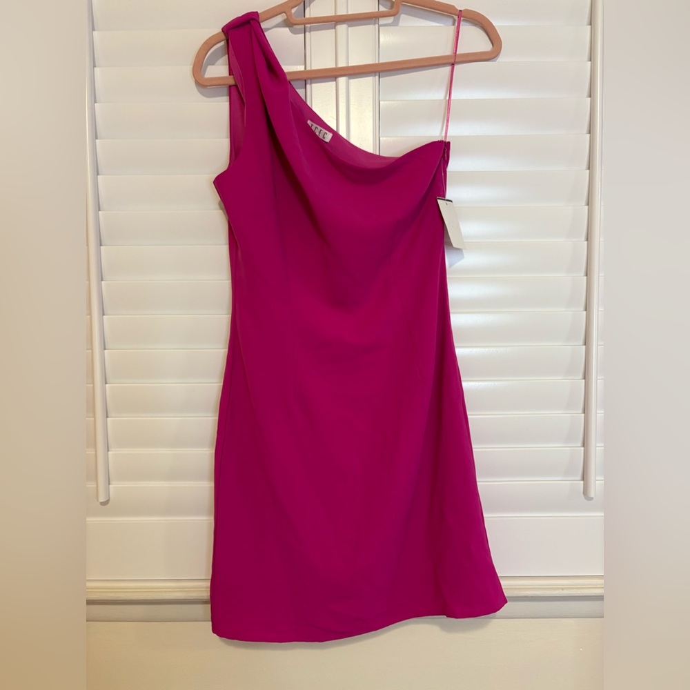 TCEC Fuchsia One-Shoulder Dress